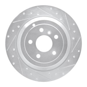 Mercedes-Benz ML350 Brake Rotor (1) - Rear Right - R1 Concepts - Drilled & Slotted - Silver - `06-`12